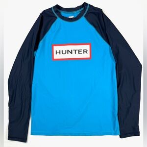 HUNTER FOR TARGET Kids' Teal and‎ Navy Blue Colorblock Rash Guard Swim Size XL